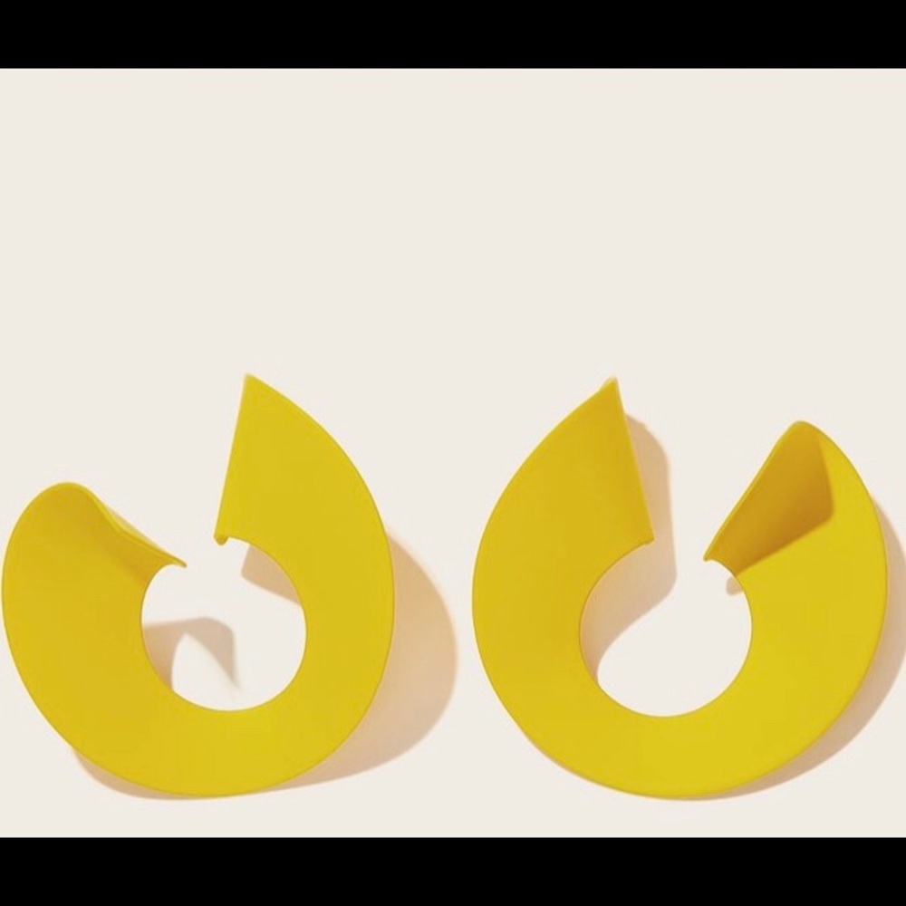 Abstract Cut Hoop Earrings 1pair